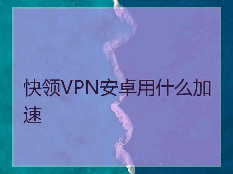 快领VPN安卓用什么加速