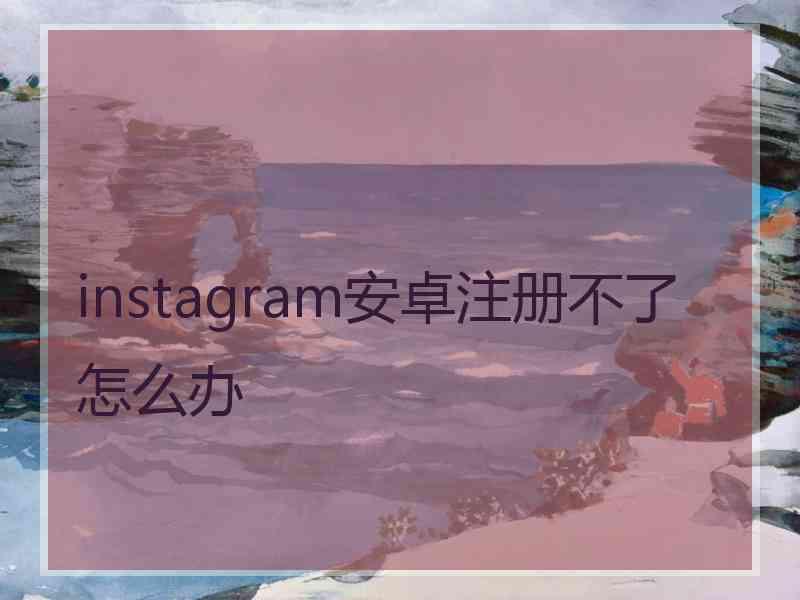 instagram安卓注册不了怎么办