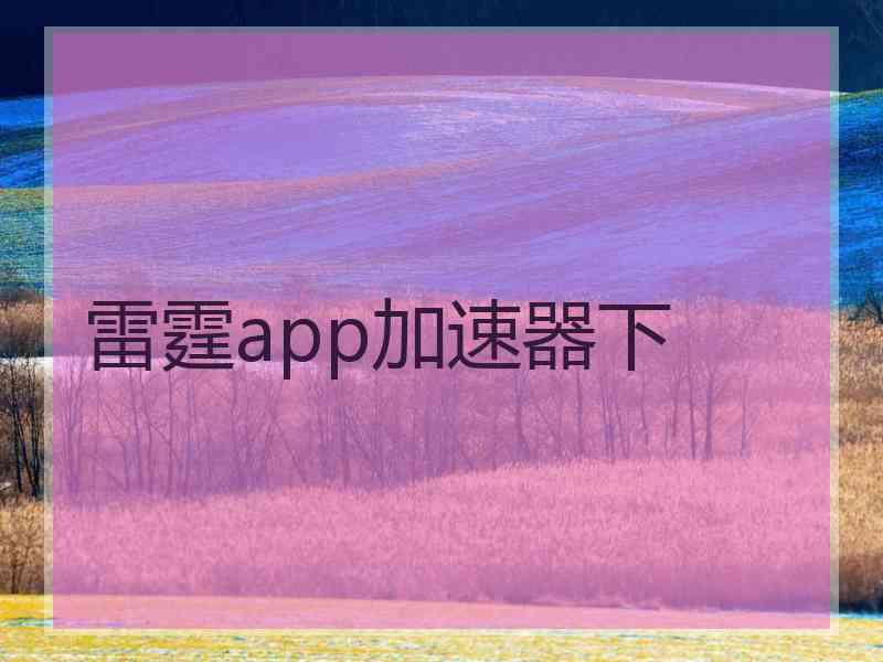 雷霆app加速器下