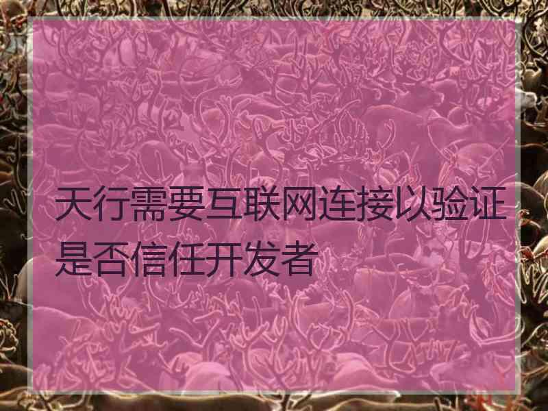 天行需要互联网连接以验证是否信任开发者