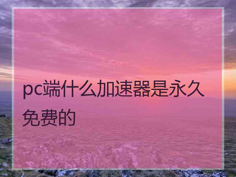 pc端什么加速器是永久免费的