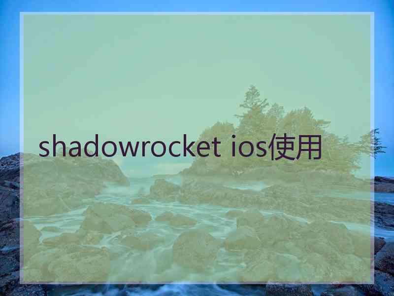 shadowrocket ios使用