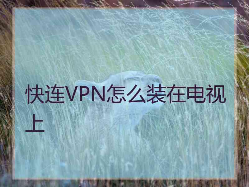 快连VPN怎么装在电视上