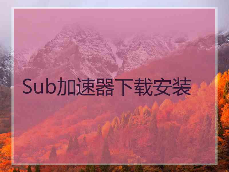 Sub加速器下载安装